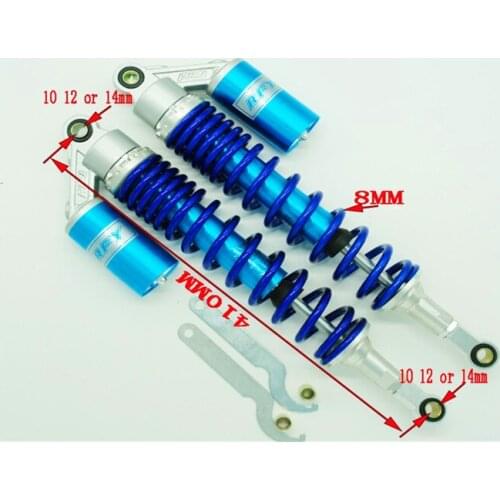 Spring 8mm 410mm Universal Shock Absorbers for Honda /Yamaha / Suzuki / Kawasaki / Dirt Bikes / Kart / ATV / Motorcycle and Quad