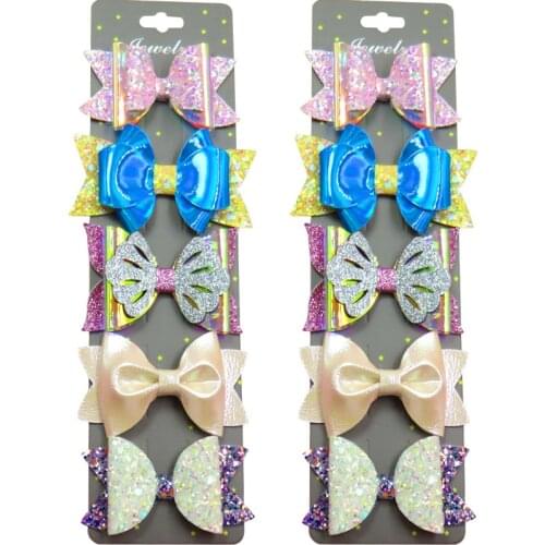 10PCS/LOT Lovely Hollow Sequin Girls Clip Bows Child Hair Knot Creativity Handmade Hairpins Fashion Hair Accessories For Kids