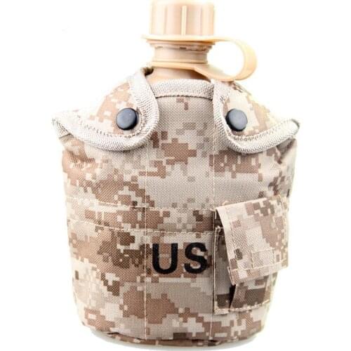 1L Military Bottle Cup With Bowl Aluminium Camouflage Oxford Thermal Bag Bottle Outdoor Wild Survival water bottle