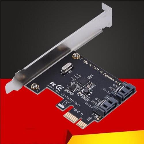 1X 4X 8X 16X PCI-E Cards PCI Express to SATA 3.0 2-Port SATA III 6Gbps Expansion Adapter Boards Add On Cards