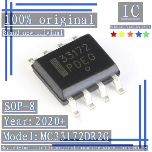 2020+ 100% Brand new original 10PCS-50PCS MC33172DR2G SOP-8 Low-power dual-channel operational amplifier 3V～44V