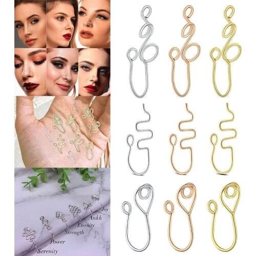 20G Fake Nose Piercing Nose Cuff tribal African clip on nose ring Stainless Steel Nose Clip body jewelry wholesale fake piercing