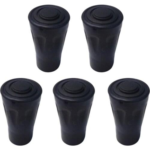 5pcs Outdoor Trekking Pole Accessories Rubber Foot Cover Pole Tip Protectors Rubber Chair Leg Caps Hiking Stuff- Absorbing