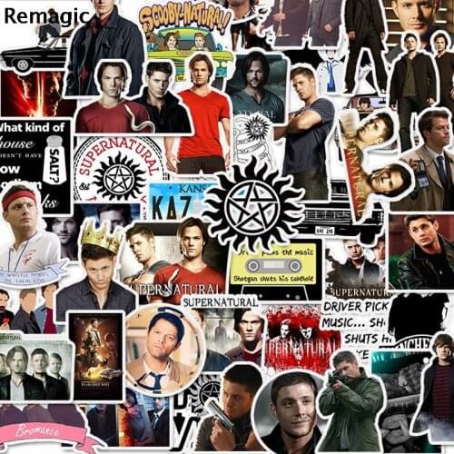 50pcs supernatural SPN 90s letter anime vintage paster gift cosplay funny decal scrapbooking diy sticker phone laptop waterproof
