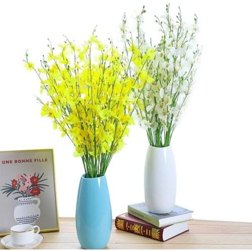 8 Colors Simulation Dancing Oncidium Artificial Silk Orchid Flower 5 Branches Design For Hotel Wedding Home Decorations