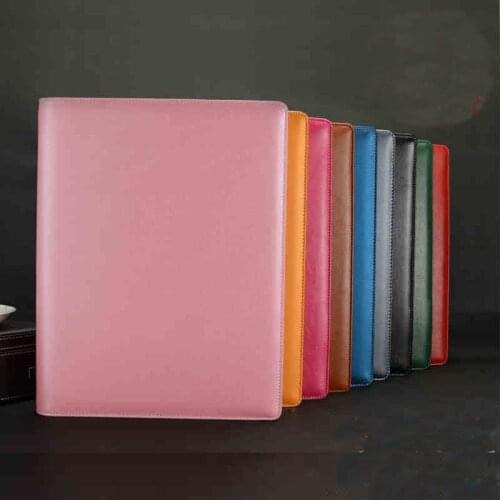 A4 PU leather portable document bag portfolio manager file folder with binder business briefcase conference folder 6 colors 645