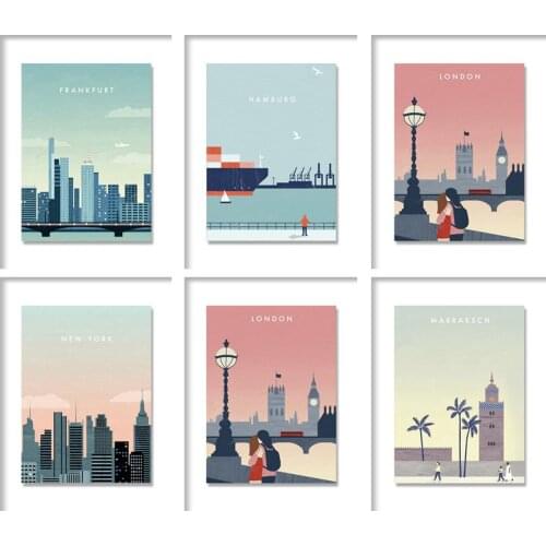 Diamond Painting 5D Wall Art New York Marrakech Hamburg Frankfurt London Travel City Landscape Diamond Embroidery Mosaic Picture