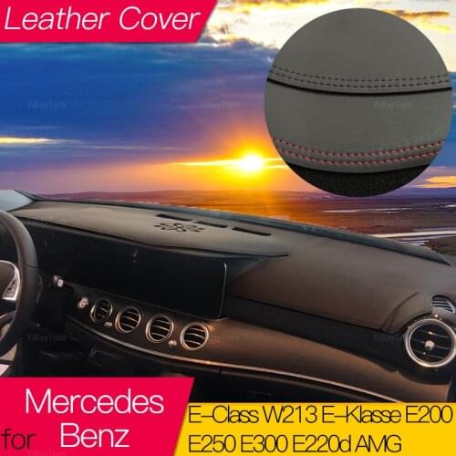 For Mercedes Benz E-Class W213 Leather Anti-Slip Mat Dashboard Cover Pad Dashmat Accessories E-Klasse E200 E250 E300 E220d AMG