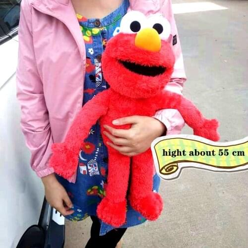 1Pcs Sesame Street ELMO Giant Plush Toy Soft Stuffed Pillow Dolls 55cm High Quality Birthday Gifts For Children