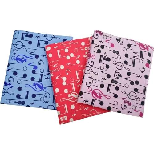 Music Notes Cotton Fabric By Meter Printing Cotton Twill Cloth For DIY Sewing Bed Sheet Dress Material