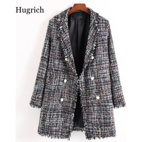 Женские пальто в клетку Hugrich China At AliExpress
