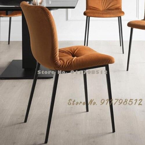 Italian minimalist dining chair technology cloth stool modern minimalist design home chair light luxury microfiber leather ins m