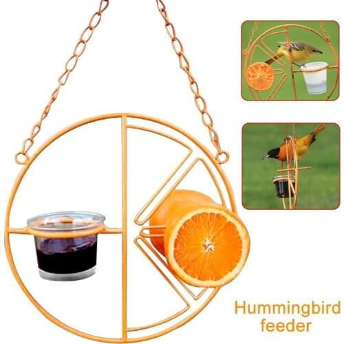 Oriole Bird Feeder Orange Fruit Outdoor Garden Metal Hanging Drinking Grape Jelly Container Farm Hummingbird Automatic Portable