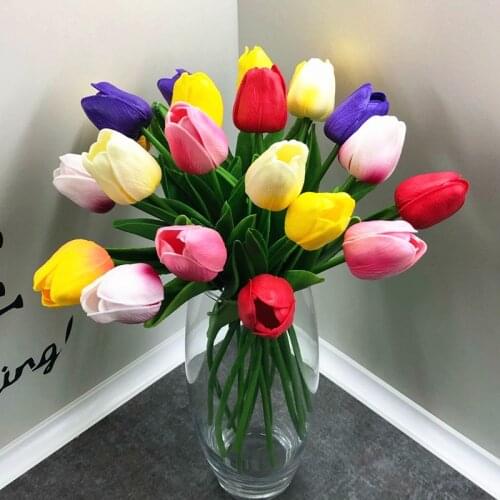 5ps Artificial Flowers Calla Lily Dandelion Tulips Flower Bouquet Wedding Decorations for Home Garden Fake Flower DIY Fall Decor