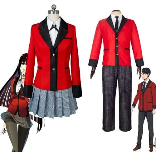 Anime Kakegurui Cosplay Costume Jabami Yumeko Cosplay Costume Japanese High School Uniform Girls Clothes Women Suits