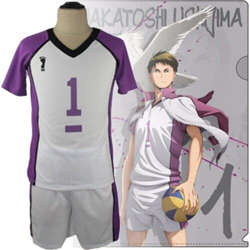 Haikyu Cosplay Costumes Shiratorizawa Academy Volleyball Team Uniform Cos Wakatoshi Ushijima Tendou Satori Role Play Sports Suit