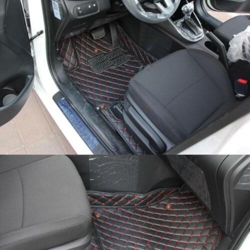 Leather car floor mats for kia rondo carens 2008 2009 2010 2011 2012 2013 2014 2015 2016 2017 2018 2019 accessories