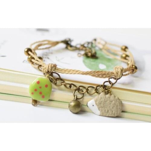 Creative Woman Ceramic Bracelet Jewelry Fashion Exquisite Handmade Weaving Cartoon Animal Ceramic Bracelet