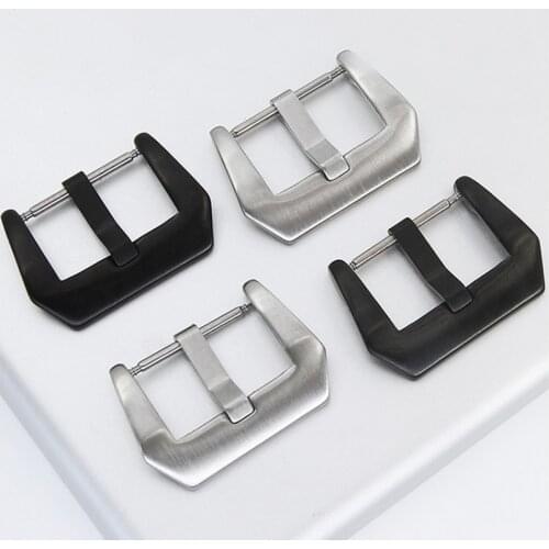 Metal Watch Buckle 18mm 20mm 22mm 24mm Men Watchband Strap Silver Black Brushed 316L Stainless Steel Clasp Accessories