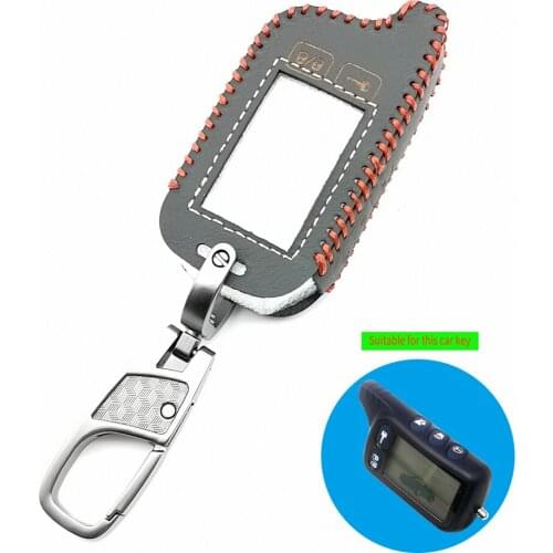 Fashion Style Tomahawk tz9010 lcd remote controller keyring leather key cover TZ-9010 for vehicle security 2-way car alarm syste
