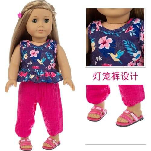 New Floral coat and red pants suit Fit For American Girl Doll 18 Inch Doll Clothes , Shoes are not included