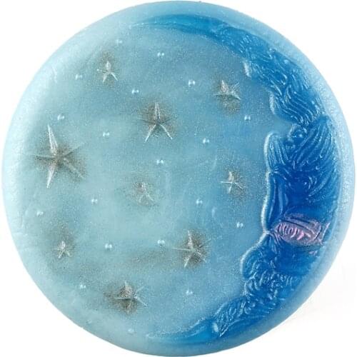 New Silicone Soap Mold Round Shape with Starry Sky Pattern Handmade Mould