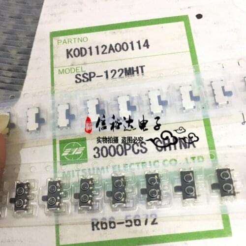 Original new 100% SSP-122MHT micro-latch sliding switch single-pole double-throw switch 0.3A 6VDC