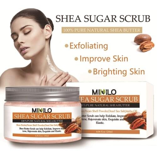 Shea Butter Body Exfoliating Facial Scrub Cream Moisturizing Cutin Dead Skin Removal Deep Clean Cream 120ML