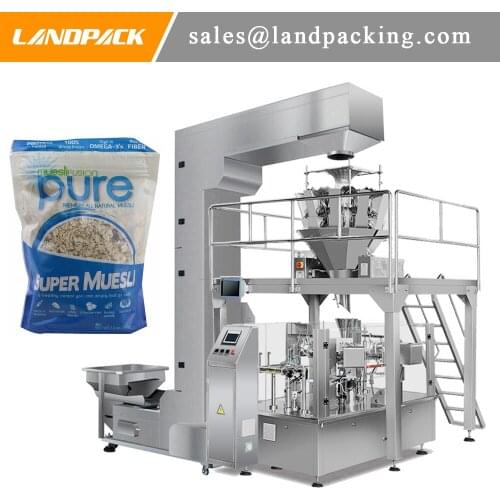 Oat Zipper Stand Up Pouch Vertical Packing Machine With Multihead Weigher