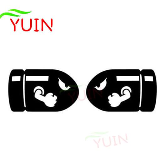 Personality Car Sticker 2PCS(Left & Right) Bullet Bill Decals Super Mario Motorcycle Decoration Anti-UV Reflective Decal