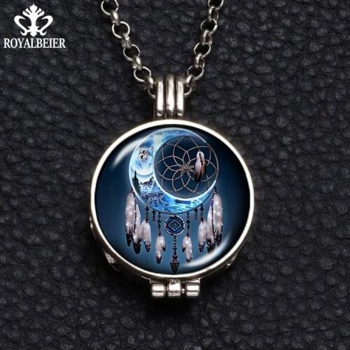 Charms Pendant Wind Chimes Theme Perfume Aroma Pendant Necklace With Foam 25mm Glass Charm Link Chain 65cm Length DZ1802
