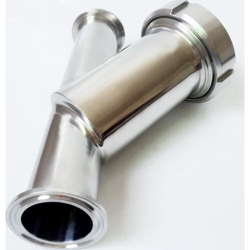 63mm Pipe OD x 2.5" Tri Clamp Sanitary Y-Shaped Strainer Filter SUS 304 Stainless Steel For Beer Brewing