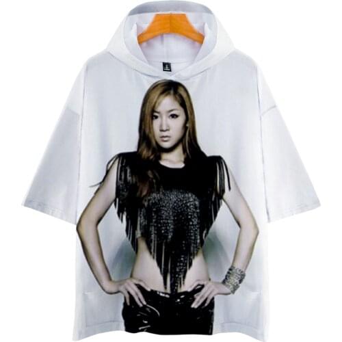 SISTAR boy and girl loose hooded t-shirt trend street mens hoodie t shirt mens hip-hop harajuku short sleeve tees