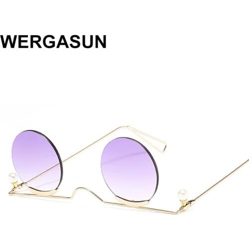 WERGASUN Classic Small Frame Round Sunglasses Women/Men Brand Designer Alloy Mirror Sun Glasses Vintage Modis Oculos Uv400