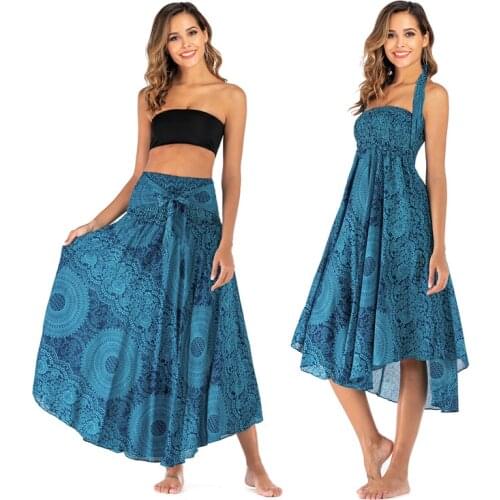 Leisure Thailand indian clothing dress skirt beach holiday skirt two-wear big skirt belly dance