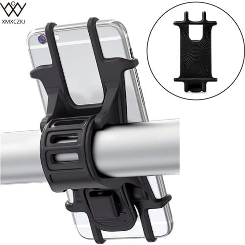 Bike Silicone Strap Mount Holder Universal Adjustable Bicycle Motorcycle Handlebar Phone Mount Rack For 4-6 Inch Cellphones GPS