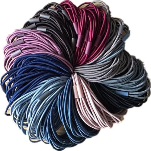High Quality Three Line in One Multi-Color Hair Tie Rubber Band Cord Headdress Elastic Hair Bands