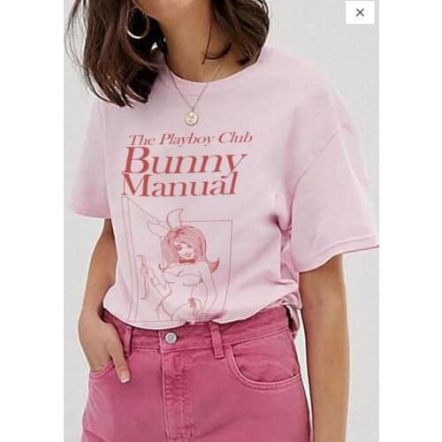 Funny club Bunny Manual cute art T-Shirt 100% Cotton unisex women aesthetic tumblr grunge graphic Fashion Vintage tshirt top tee