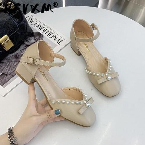 2021 New Summer Women Elegant Sandals Heels Buckle Strap Beads Fashion Shoes Chaussure Femme Casual Girls Wedges Platform Zapato