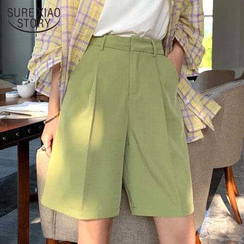 2021 Fashion Summer Women Shorts Pockets Casual Streetwear High Waist Shorts Women With Belt Loose Wide Leg Shorts Women 11312