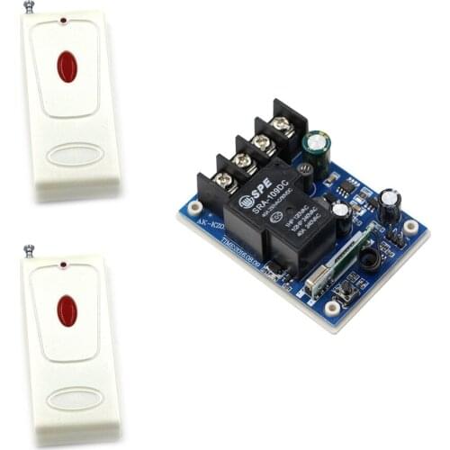 DC 12-48V Wireless Remote Control Switch Radio Light Switch 1CH Relay Wireless Remote Power Switch Receiver + 2 x Transmitter