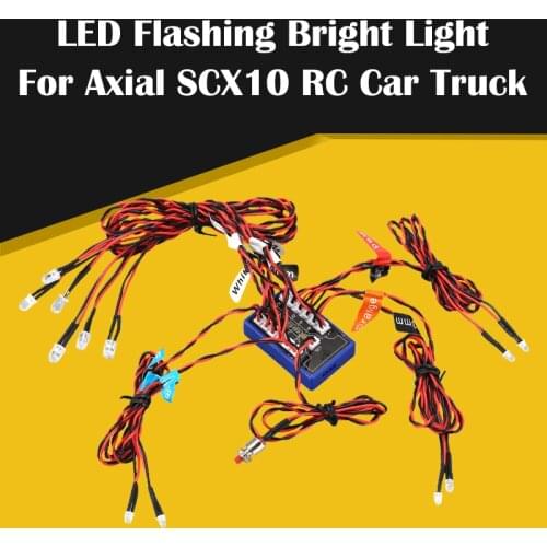 12 Ultra LED Simulation Flashing Bright Light RC Model Lights Kit System for 1/10 1/8 RC Drift HSP TAMIYA CC01 4WD RC Car Truck