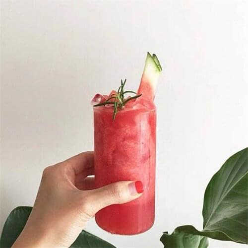 2Pcs Nordic Simple Transparent Glass Cup Coffee Mug Home Breakfast Milk Juice Tea Cold Drink Cup Bar Party Wine Cocktail Glass