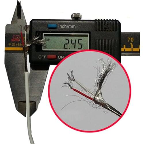 2 core silver-plated medical silicone shielded wire 30AWG softness high temperature resistance outer diameter 2.4mm