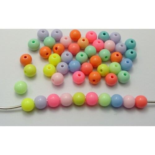 200 Mixed Pastel Color Acrylic Round Beads 8mm Smooth Ball Spacer
