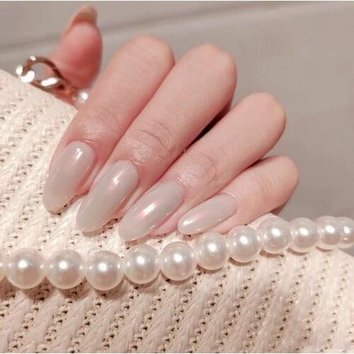 24pcs White Fake Nails Full cover Fake Nails Glue DIY Manicure Nail Art Tools