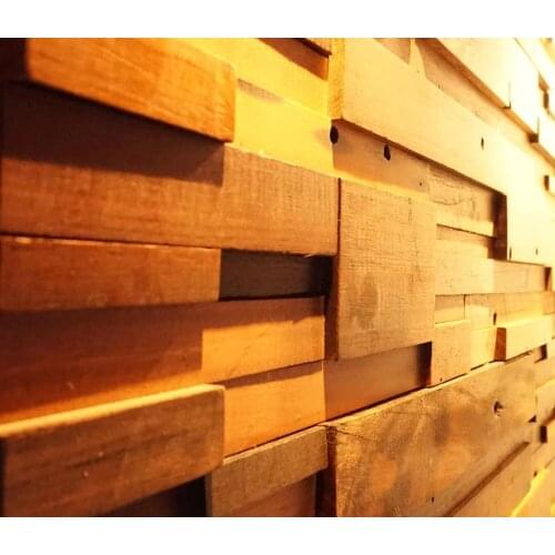 Natural ship wood 3d ancient old boat wooden mosaic tiles wall decoration materials HMWM1028 for backsplash kitchen wall