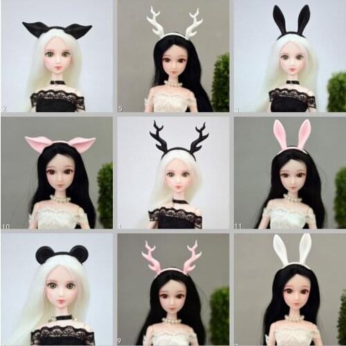 4pcs/lot Plastic Lovely Animal Ear Hairpin For Barbie Accessories Headband Tiara Hair Hoop Headwear Hairwear Kids 1/6 Doll Toys