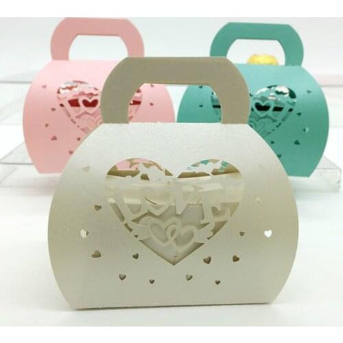 50 Pcs/set Luxury Love Wedding Party Sweets Cake Candy Gift Favour Favors Boxes Bridal Gift Cases Party Supplies 8ZSH148