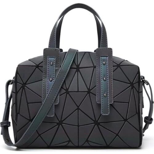 Abay 2020 new geometric rhombic women handbag luminous folding bag fashion womens shoulder pillow bag